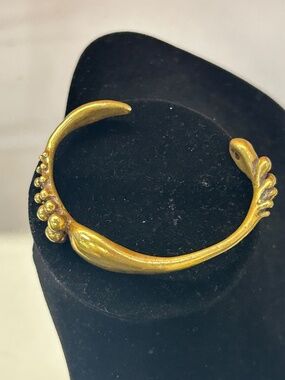 Vintage Carl Tasha bronze brutalist cuff